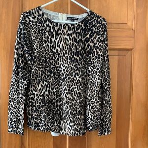 Cable and Gauge leopard print sweater